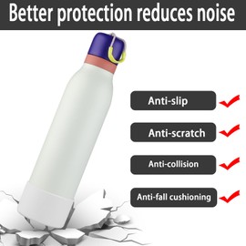 2pcs Silicone Boot for Owala FreeSip Twist Water Bottle 24oz,Applicable Anti-Slip Protective Sleeve for Owala FreeSip Twist,Anti-Slip Bottom Protective for Owala FreeSip Twist (White)