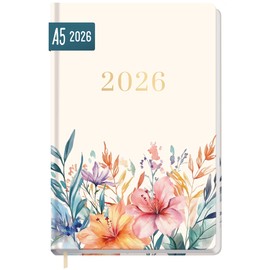 Häfft® Large Print Calendar 2026 with Extra Large Font & Numbers - Hardcover Weekly Planner "Hibiscus" - Sustainable & Climate Friendly