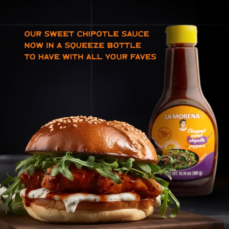 La Morena Chopped Sweet Chipotle Peppers Dressing, Ideal for Salsas,