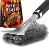 TNTOR - Cepillo para parrilla con raspador, mango ajustable de