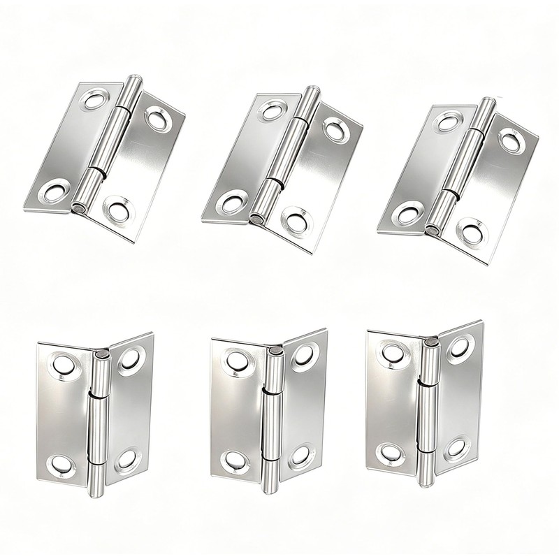 20 Pcs Sliver Small Hinge Hardware, 201 Stainless Steel Folding