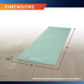 Circuit Fitness by Marcy 1/4-inch (6mm) Non Slip Multi-Purpose Exercise Yoga Mat with Carrying Strap - Mint Green