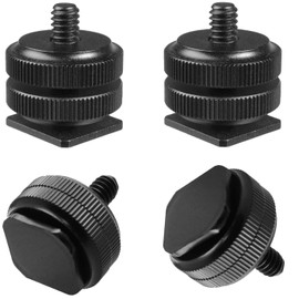 Hot Shoe Mount 1/4" Camera Adapter Screw Cold Shoe Washer Lock Nut with Screw Shooting Support Shoe Accessories Compatible with 1/4" Extension Fixed Screw Connection Adapter (HS-SCR 4pcs)