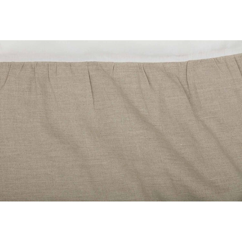 Piper Classics Provincial Linen Natural Beige King Ruffled Bed Skirt