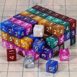 CiaraQ DND Polyhedral Dice (100pcs) with A Dice Bag Compatible with Dungeons and Dragons DND RPG MTG Role Playing Table Games (10 Colors, D6 Dice)