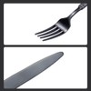 Black Silverware Set for 8 Modern Square Flatware Set Stainless