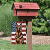 iWeeta Garden Flags German Shepherds with American Flag Background Double