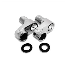 Set of 2 NUZAMAS Bathtub Tap Adapter, Adjustable Swing Arm, 3/4", 1/2", Clawfoot Shower Faucet, Bathroom Mixer Accessories, Solid Brass