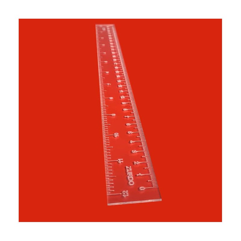 Regla de acrilico para zurdos de 30 cm 12 pulgadas