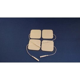 Current Solutions Electrode Pads- 4 Pads "2X 2" Reusable, Self Stick Electrodes White Cloth
