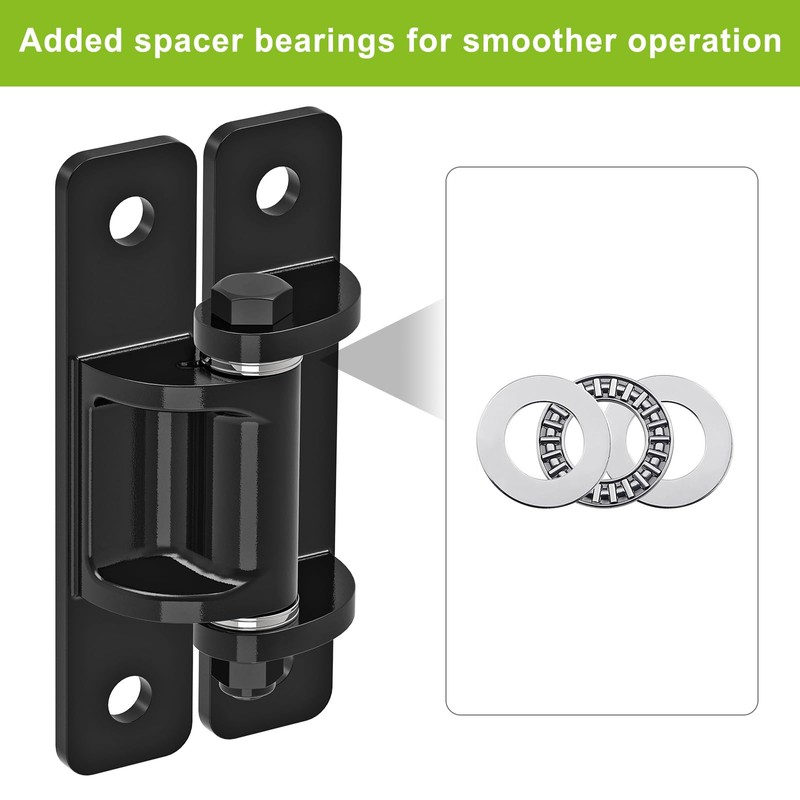 Lifeswel Heavy Duty Gate Hinges, Steel Hinges with Spacer Bearing