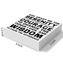 mmiishe Serenity Prayer Wooden Box Sign Home Wall Decor 5 X 5 Inch Rustic God Grant Me the Serenity Wood Box Sign