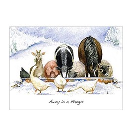 Charity Christmas Cards (PHB-J30) Away in a Manger - Sold in Aid of Combined Charities Christmas Cards Association - Pack of 5 Cards & Envelopes (1 Design)