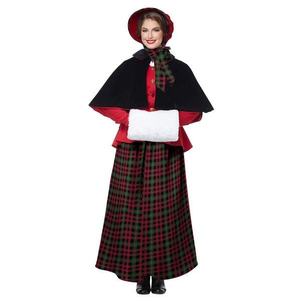 Women's Holiday Caroler Costume Medium Red