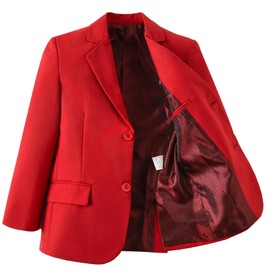 Boys Blazer Slim Suit Coat Formal Suits Jacket Casual Dresswear Red School Uniform Sport Coat Business Jacket for Kids Size 6