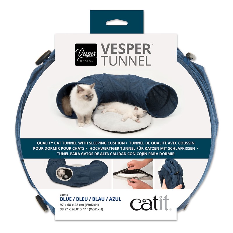 Catit Vesper Tunnel, Play Furniture House, Easy Assembly, Foldable, Hideaway,