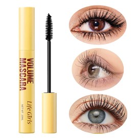 LIFE GIRLS Buxom Mascara,Buildable Mascara Volume Volumizing & Curling & Lengthening, Separated Lashes, for 24HR,Waterproof Long-Lasting Mascara,  Multi-Coats Super Black,Good Thickening:_2 Pcs