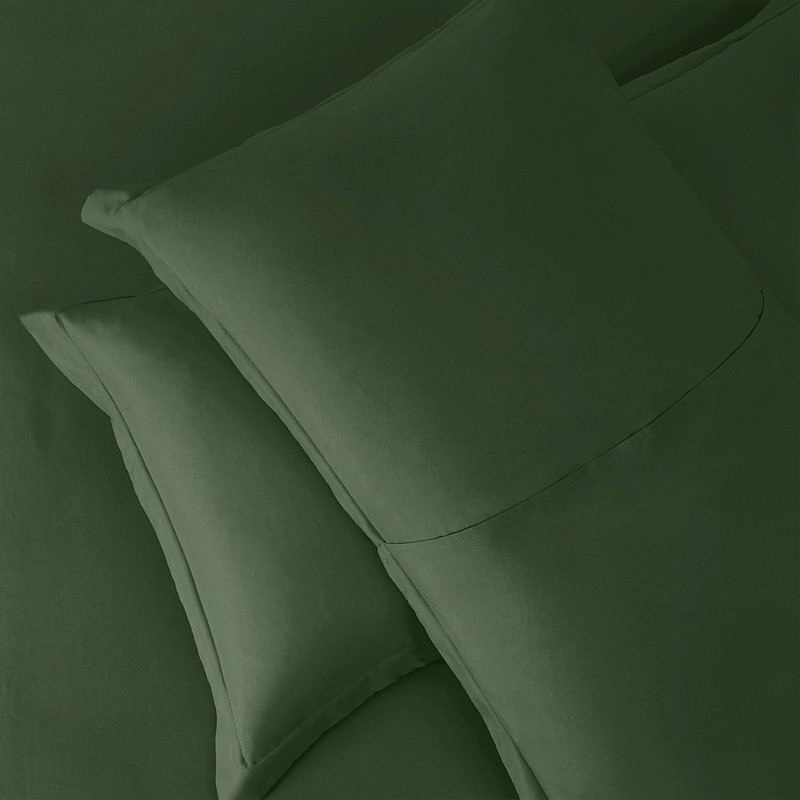 Hearth & Harbor Twin Duvet Cover Set Olive Green -