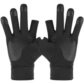 NUOWEI Guantes UV, Guantes protección UV Antideslizante y Transpirable, Guante de protección Solar para Exteriores paracaminar, Montar en Bicicleta, Escalar(Negro)