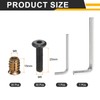 sourcing map 30Sets M6 x 25mm Furniture Screw Threaded Inserts
