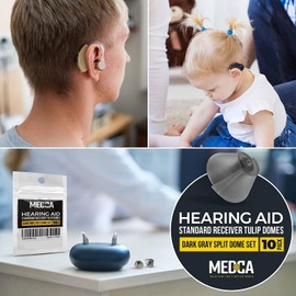 MEDca Standard Receiver Tulip Domes Compatible with GN Resound Sure Fit - 20-Pcs Universal Invisible Tip Replacement Ear Domes for BTE PSAP and Open Fit Models`