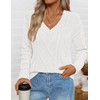 ZESICA Women's Fall Oversized Sweaters 2025 Casual Long Sleeve V