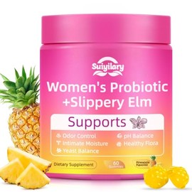 Suiyilary Feminine Probiotics Gummies for Women, PH Balance, Premium Vaginal Health, Immune Support, Vegan, Gluten-Free, Hawaiian Pineapple 60 Gummies