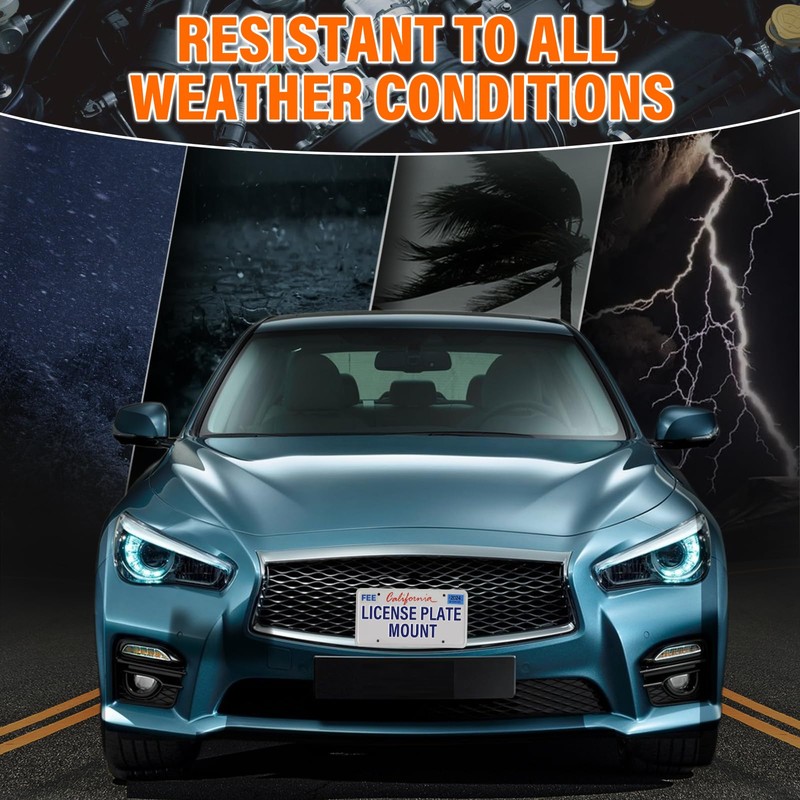 Front License Plate Holder No-Drill License Plate Bracket Mount Anti-Theft