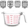 2-Cups Glass Measuring Cups with Lids Set, Measuring Jugs with