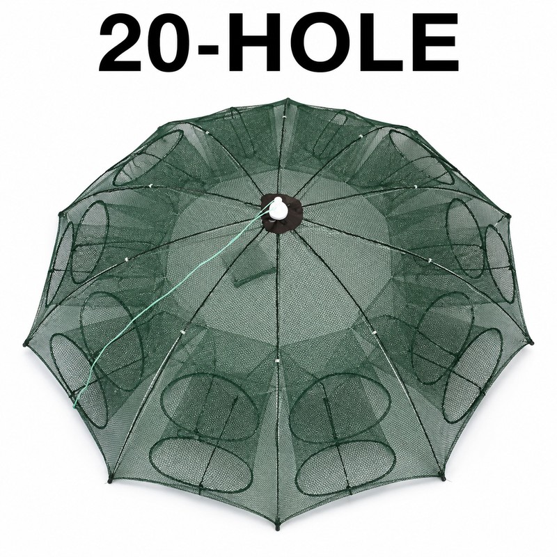 Portable Folding 6/8/16/20 Hole Automatic Fishing Trap for Fish, Shrimp