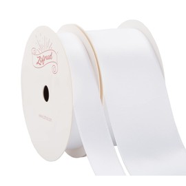 [Zofrud] White Double Face Satin Ribbon Set of 2 - Total 18 Meters (16mm Wide, 38mm Width x 9M) - Perfect for Crafts, Gift Wrapping, Weddings