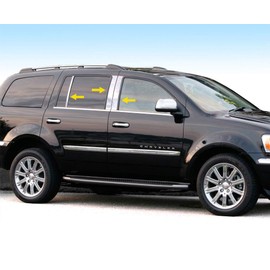 Made in USA! Compatible with 2005-2015 Chrysler Aspen 6PC Stainless Steel Chrome Pillar Post Trim