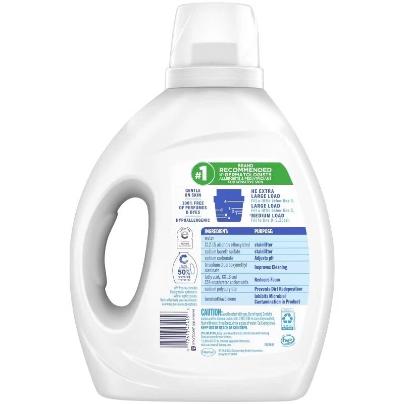 All Liquid Laundry Detergent Free Clear for Sensitive Skin -