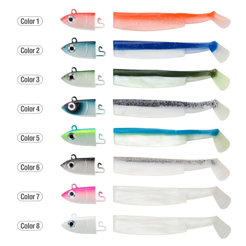 DONQL Rubber Fish with Jig Head Selectable 9 cm 25