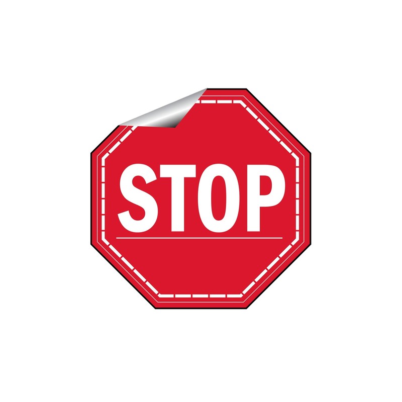 Stop Sign Stiker Decal for Office & Business Walls, Doors,