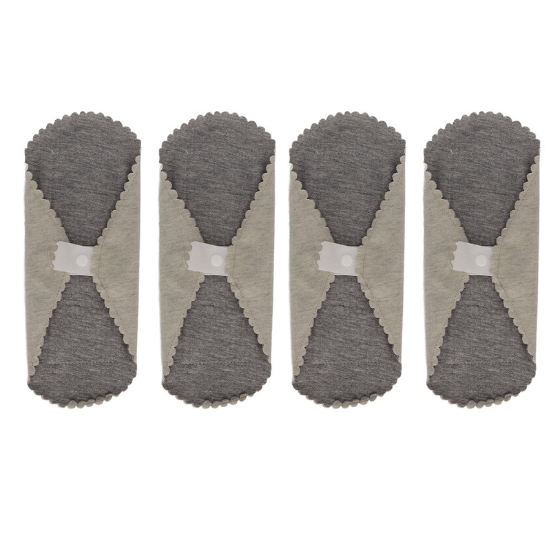 4PCS Washable Feminine Pads Gray Graphene Leakproof Breathable Reusable Sanitary