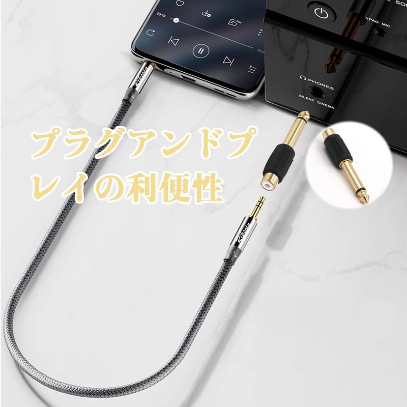 Mirhua Phone Adapter Plug 6.35mm Male to RCA Female Converter
