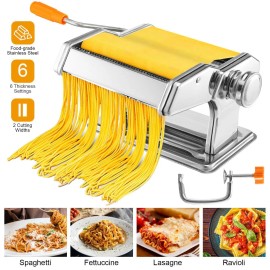 Silver Fettuccine Noodle & Pasta Maker Roller Machine Toolcolor: Silver Color