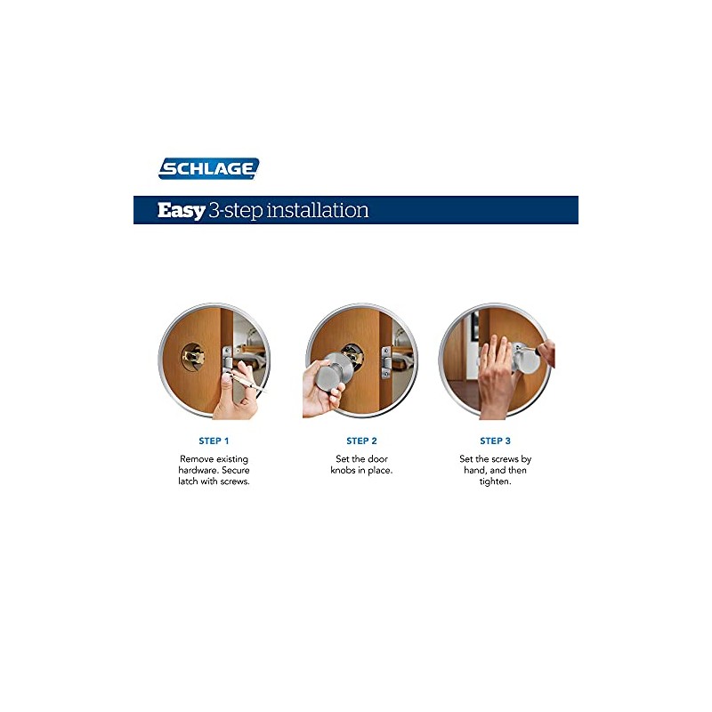 Schlage F10 V SIE 619 Sienna Door Knob, Hall &