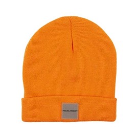 Realtree mens Cold Weather Warm Knit Winter Beanie Hat, Orange, One Size US