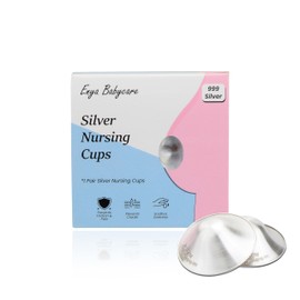 Enya Babycare 999 Pure Silver Nursing Cups – Protective Nipple Shields for Pregnant Women and New Mothers – Natural Healing, Safe & Reusable – 2-Pack with Warranty Certificate - Regular Size