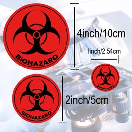 Biohazard Stickers Waterproof Biohazard Warning Hazard Labels - Universal Biohazard Symbol Vinyl Hazardous Materials Warning Stickers for Labs, Hospitals and Industrial Use 50 Pcs