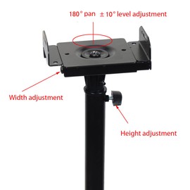 VideoSecu 2 Height Adjustable Heavy-Duty Steel Speaker Stands for Satellite Surround Sound Speakers MS07B2 M99