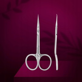 STALEKS Pro Professional Cuticle Scissors with Hooks Stainless Steel Magnolia Embossing Exclusive 21/1