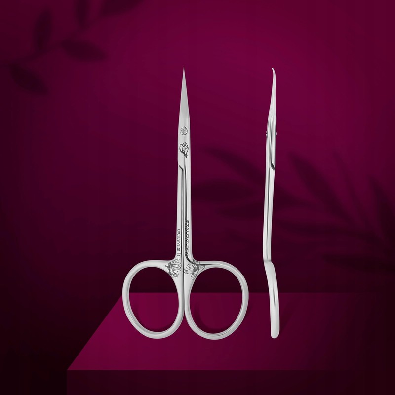 STALEKS Pro Professional Cuticle Scissors with Hooks Stainless Steel Magnolia