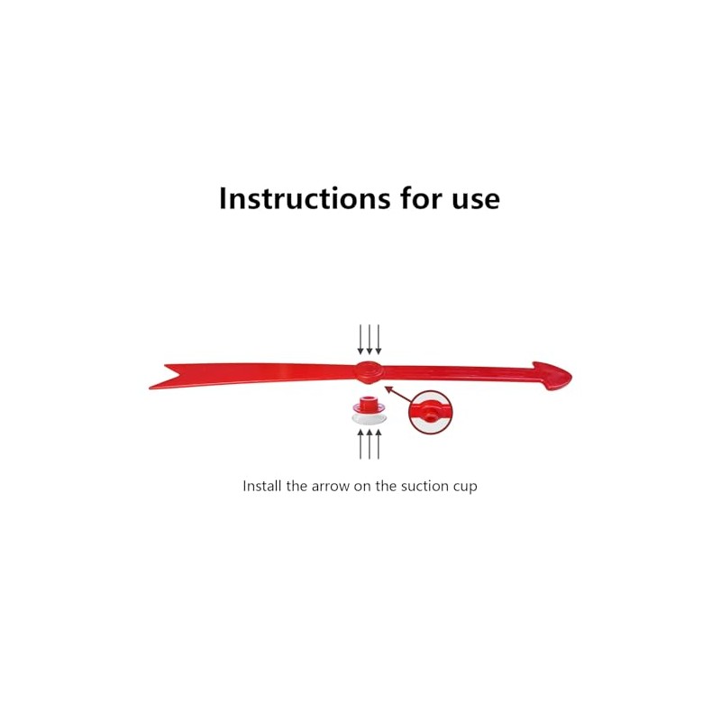 Large Arrow Spinner, 11.8 in/30 cm, Red Plastic with Suction