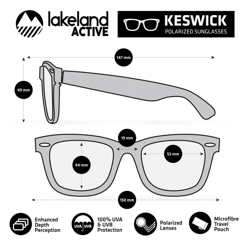 Lakeland Active Men's Keswick Classic Polarized Sunglasses - Matte Mustard