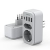 TESSAN Adapter Italy Socket, 6 in 1 Travel Adapter Italy