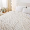 DJDEA Fluffy Flannel Blanket Bubble Faux Fur Bed Throws Super