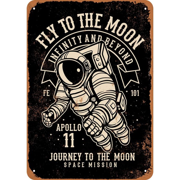 10 x 14 METAL SIGN - Fly to the Moon